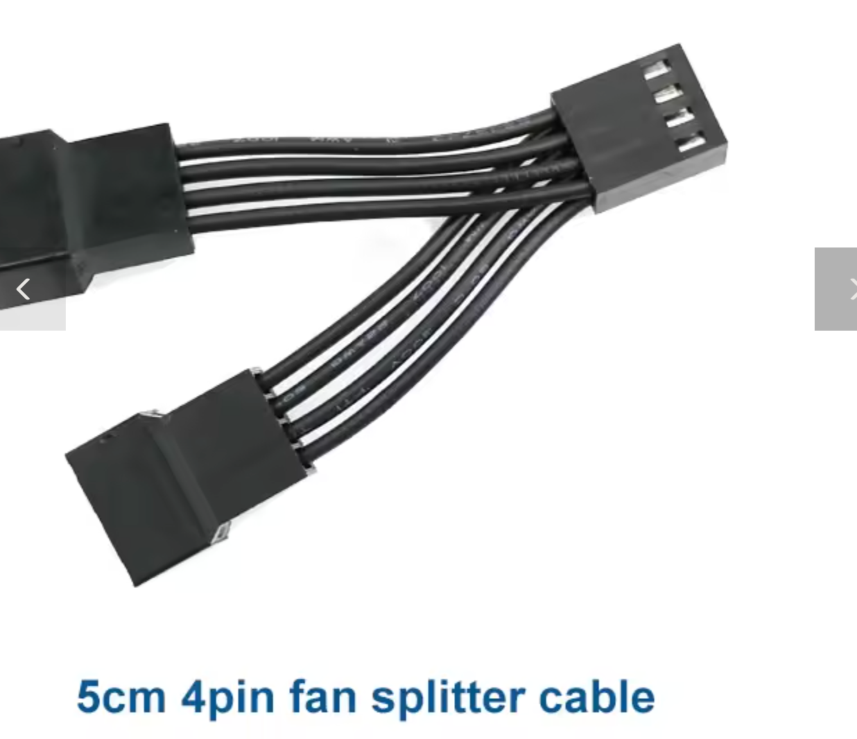 PWM fan splitter and boost converter wired together on a desk.